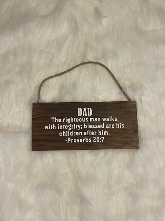 Dad Wood Plank Sign Hanging Cord